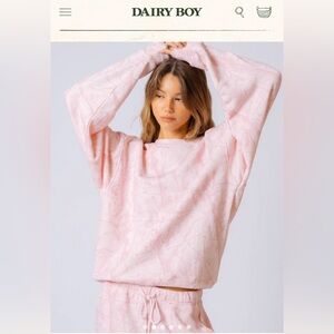 Dairy Boy Oversized Bubblegum Camo Crewneck Sweatshirt